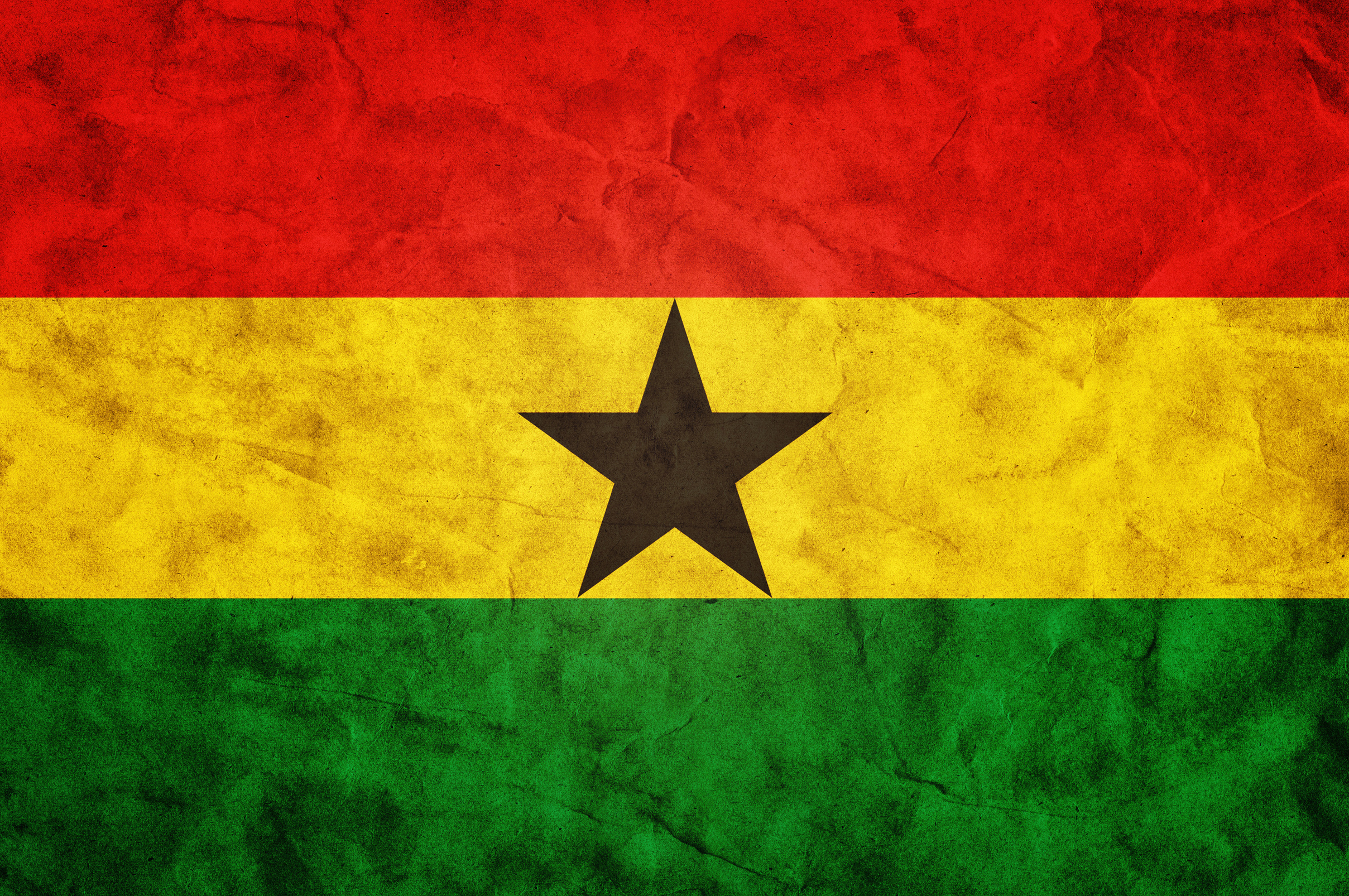 Ghana flag in grunge vintage style